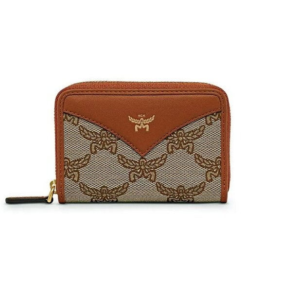 MCM Himmel Zip Around Fabric Logo Wallet (MSRP $310) - Picture 1 of 6